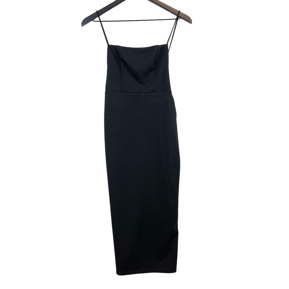 Hello Molly Size 4 US Midi Backless Sheath Pencil Bodycon Dress Black